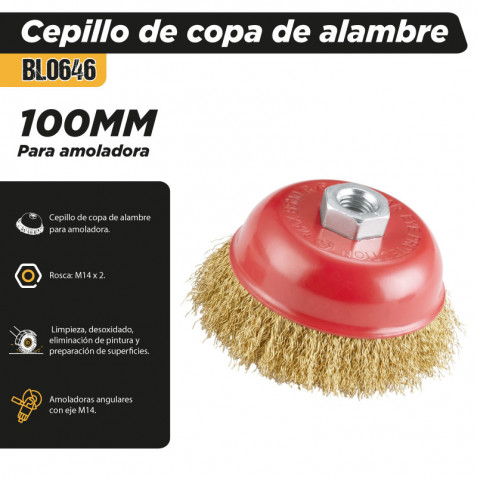 CEPILLO DE COPA DE ALAMBRE 100MM M14...