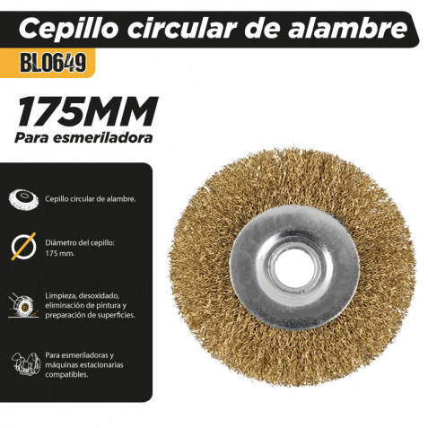 CEPILLO CIRCULAR DE ALAMBRE 175MM...