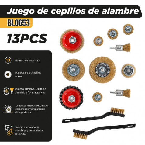JUEGO DE CEPILLOS DE ALAMBRE 13PCS BLIM
