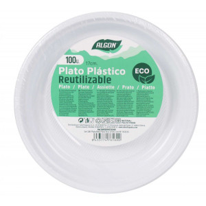 SET 100 PLATOS PLASTICOS REDONDOS...