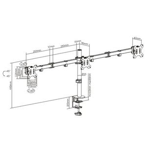 SOPORTE DE MESA PARA 3 MONITORES 13" - 27" CROMAD - CR0951-2
