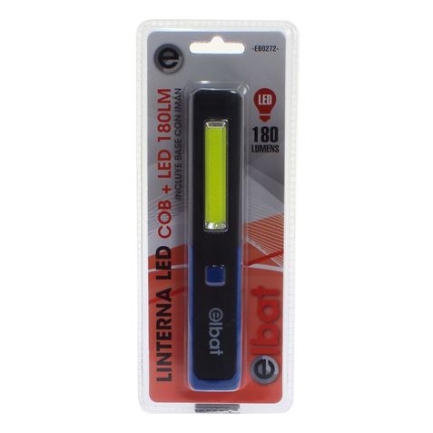LINTERNA LED COB + LED 180LM BASE CON IMÁN ELBAT - EB0272-5
