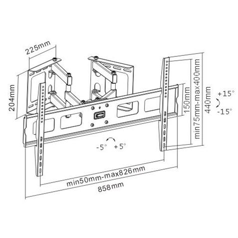 SOPORTE DOBLE BRAZO PARA ESQUINAS TV LED, LCD 37"-70" CROMAD - CR0934-1