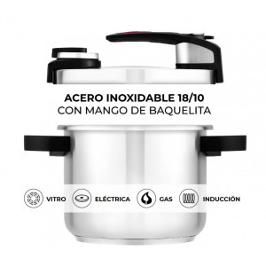 OLLA RAPIDA TEKNA 22CM 7 LITROS INOX BRA