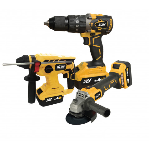 PACK 20V MARTILLO + TALADRO + RADIAL...