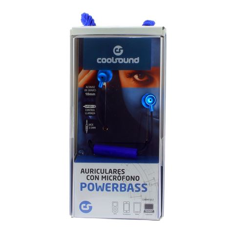 AURICULAR + MICROFONO POWERBASS AZUL COOLSOUND - CS0159-1