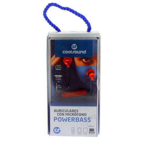 AURICULAR + MICROFONO POWERBASS ROJO COOLSOUND - CS0160-2