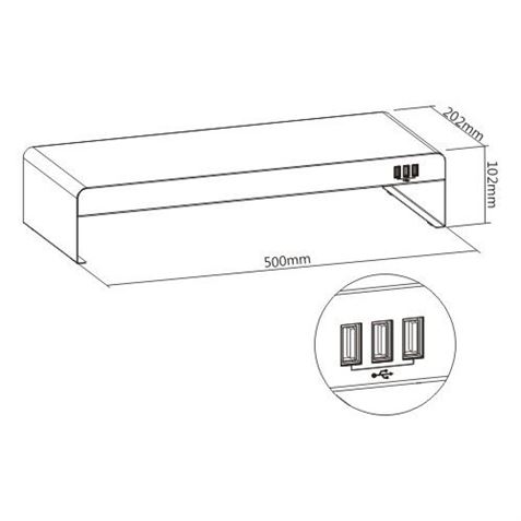 SOPORTE DE MESA ELEVADOR PARA MONITOR + HUB USB CROMAD - CR0908-1