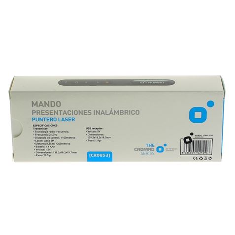 MANDO PRESENTACIONES INALAMBRICO PUNTERO LASER NEGRO CROMAD - CR0853-4
