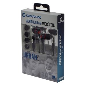 AURICULAR + MICRÓFONO URBAN MIC ROJO COOLSOUND - CS0105-1