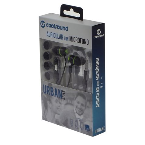 AURICULAR + MICRÓFONO URBAN MIC VERDE COOLSOUND - CS0106-1