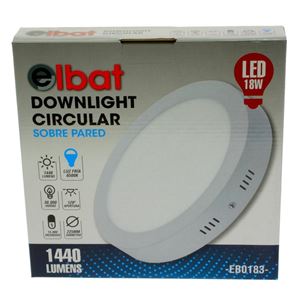 DOWNLIGHT CIRCULAR SOBRE PARED LED 18W LUZ FRIA ELBAT - EB0183-5