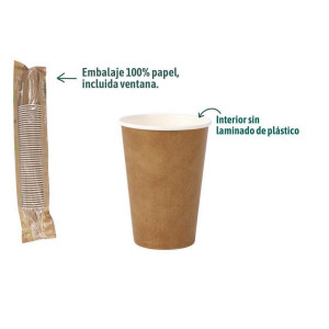SET 45 VASOS CARTON KRAFT 220CC ALGON