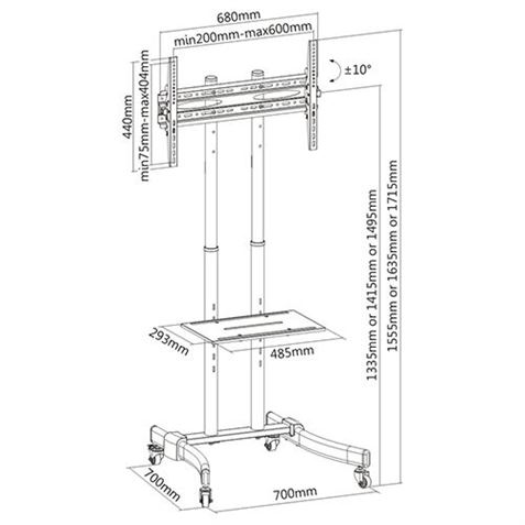 SOPORTE DE SUELO TV 37" - 70" CROMAD - CR0661-1