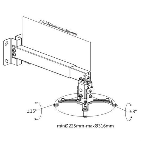 SOPORTE TECHO / PARED PROYECTOR EXTENSIBLE CROMAD - CR0662-4