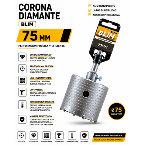 CORONA DIAMANTE 75 MM BLIM