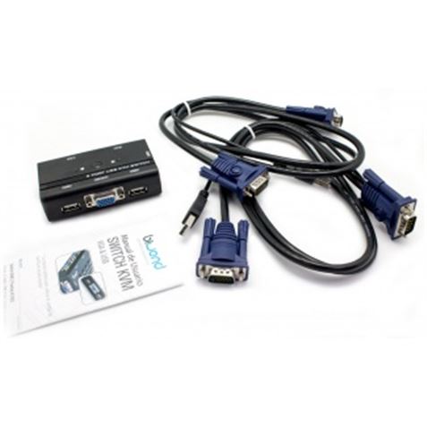 CONMUTADOR KVM2 USB/VGA SWITCH 2 PUERTOS + CABLE BIWOND - 800970-3