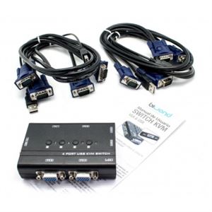 CONMUTADOR KVM4 USB/VGA SWITCH 4 PUERTOS + CABLES BIWOND - 800971-3
