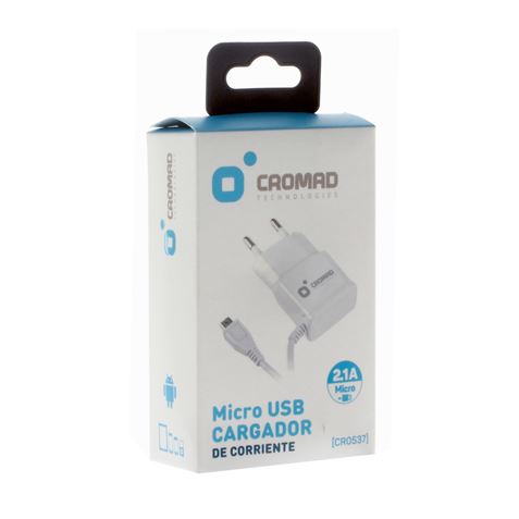 CARGADOR DE CORRIENTE MICRO USB 2.1A BLANCO CROMAD - CR0537 2 CARGADOR DE CORRIENTE MICRO USB 2.1A BLANCO CROMAD - CR0537 2