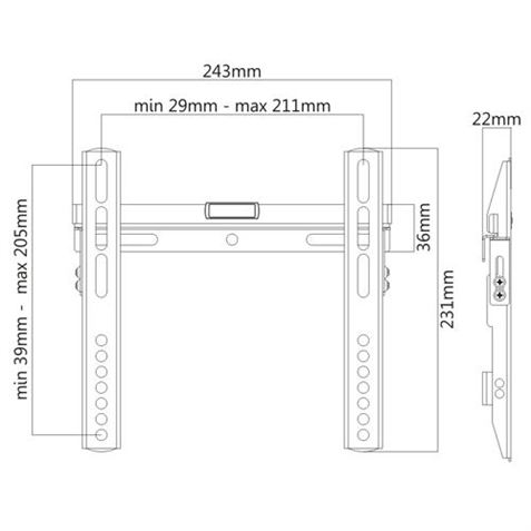 SOPORTE TV LED 23" - 42" 22MM CROMAD - CR0534-1