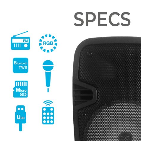 ALTAVOZ KARAOKE 6.5" JOYBOX J20 150W BIWOND - BW0043-1