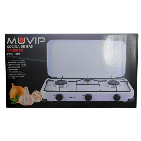 COCINA DE GAS 3 FUEGOS BLANCA MUVIP