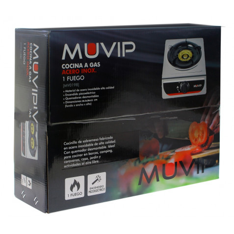 COCINA GAS INOX 1 FUEGO MUVIP