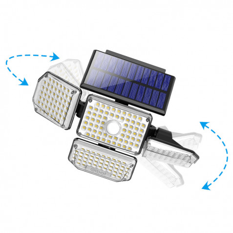 FOCO SOLAR CUÁDRUPLE CON SENSOR 430LM...