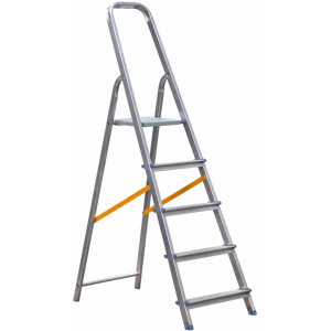 ESCALERA ALUMINIO 5 PELDAÑOS MADER