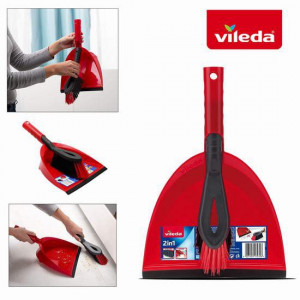 RECOGEDOR CON CEPILLO DE MANO VILEDA